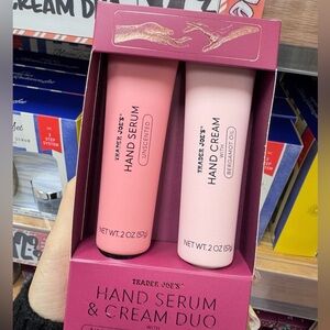 Trader Joe’s Pink Hand Serum & Cream Duo New in box holiday gift set
